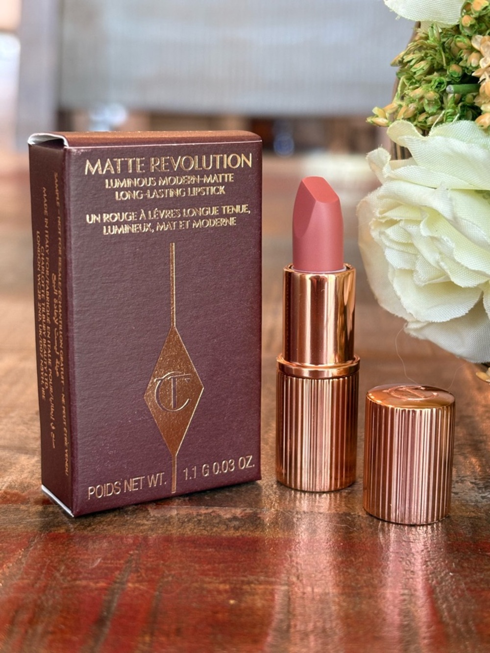 NEW Charlotte Tilbury MATTE REVOLUTION Lipstick Mini in PILLOW TALK {Nude Pink}💋